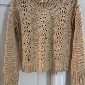 Free People Tan Knit Women's Sweater
